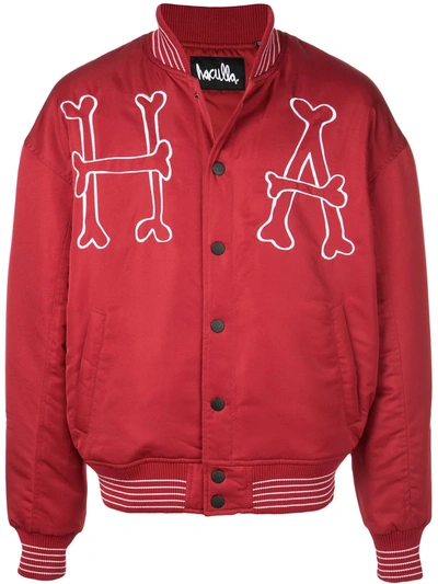 Shop Haculla Embroidered Bomber Jacket In Red