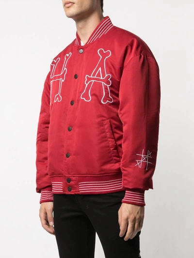 Shop Haculla Embroidered Bomber Jacket In Red