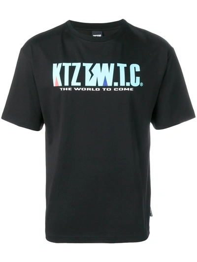 Shop Ktz Mountain Letter T-shirt In Black