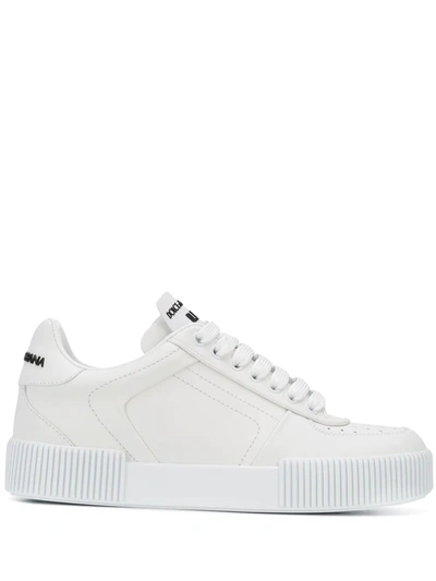 Shop Dolce & Gabbana Miami Embossed Logo Sneakers In White