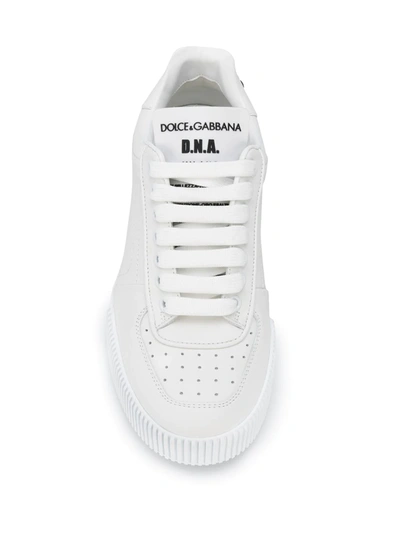 Shop Dolce & Gabbana Miami Embossed Logo Sneakers In White