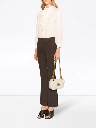 Gucci Gg Marmont Mini Crossbody Bag In White