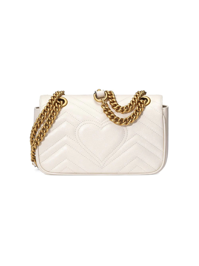 Shop Gucci Mini Gg Marmont Shoulder Bag In White