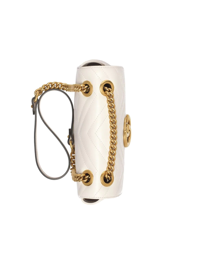 Shop Gucci Mini Gg Marmont Shoulder Bag In White