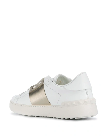 Valentino Open Low-top Leather Sneakers In White