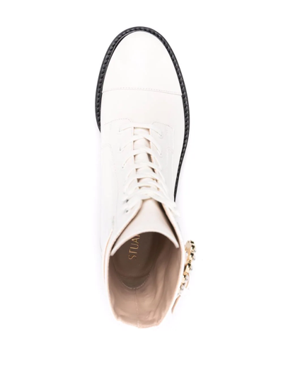 Shop Stuart Weitzman Side Buckle-detail Boots In White
