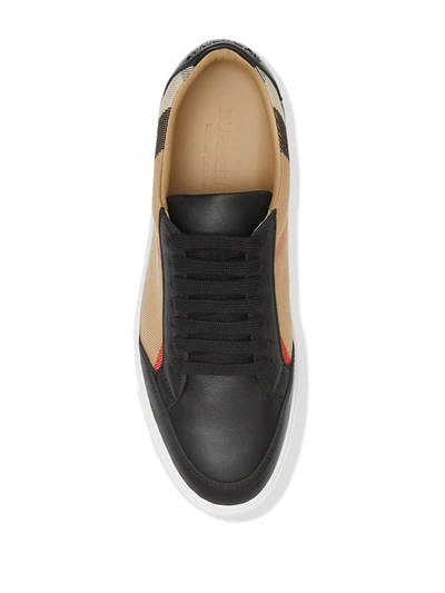 Shop Burberry Check Pattern Low-top Sneakers In Black