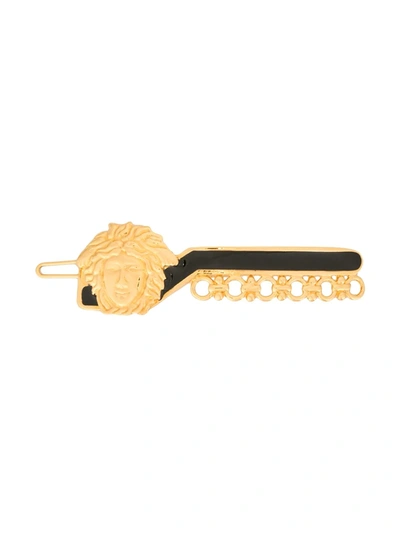 Pre-owned Versace 1990s Medusa Hair Clip In Gold