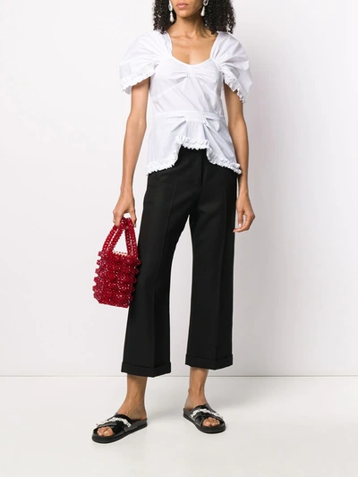 Molly Goddard Ruffle-trim Short-sleeved Blouse In White