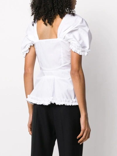 Shop Molly Goddard Ruffle-trim Short-sleeved Blouse In White