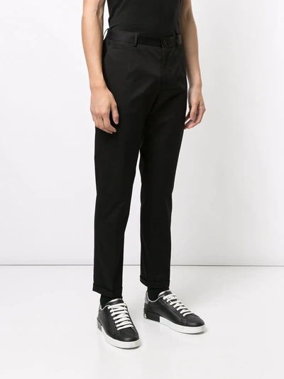Shop Dolce & Gabbana Slim Cropped Trousers In Black