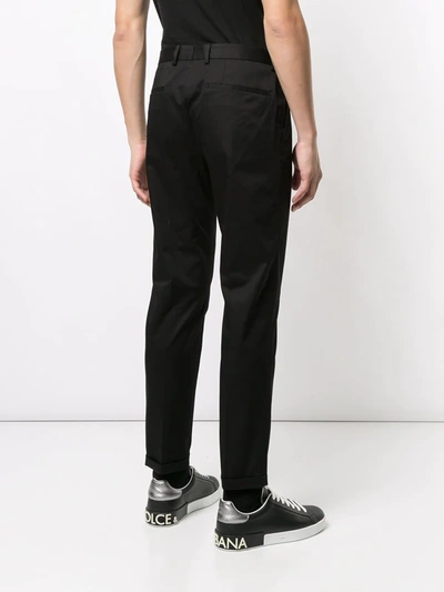 Shop Dolce & Gabbana Slim Cropped Trousers In Black