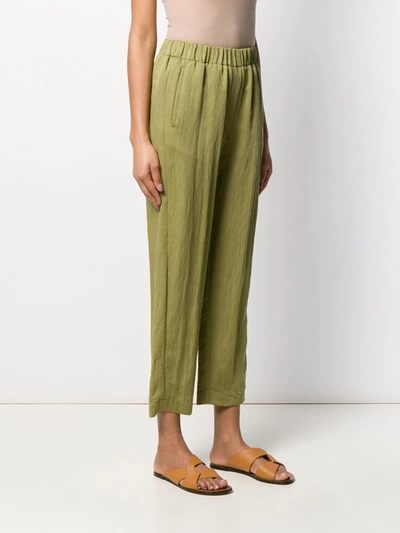 Shop Forte Forte Elasticated Waist Loose Fit Trousers In Green