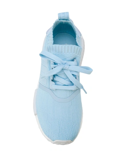 Shop Adidas Originals Nmd_r1 Primeknit "ice Blue" Sneakers