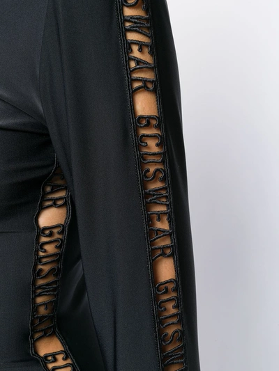 Shop Gcds Embroidered Logo Mini Dress In Black