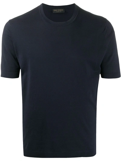 Shop Dell'oglio Crew Neck Cotton T-shirt In Blue