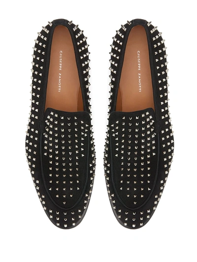 Shop Giuseppe Zanotti Micro-stud Embellished Loafers In Black