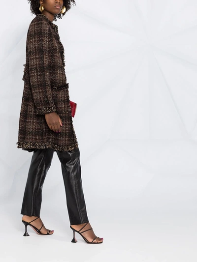 Shop Dolce & Gabbana Button-front Short Tweed Jacket In Brown