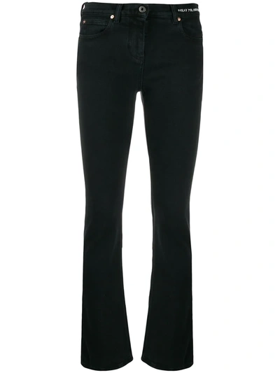 Shop Valentino Slim-fit Poem Detail Jeans In Black