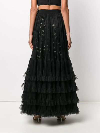 Shop Giambattista Valli Tulle Ruffle-trimmed Skirt In Black