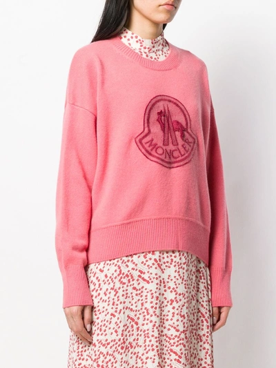 Shop Moncler Logo-detail Jumper In Pink