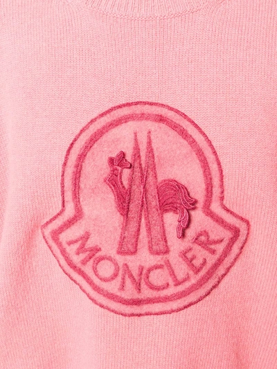 MONCLER LOGO贴花套头衫 - 粉色