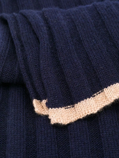 Brunello Cucinelli Ribbed Knit Scarf In Blue