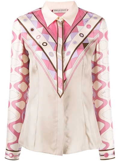 Shop Emilio Pucci Geometric Print Shirt In Neutrals