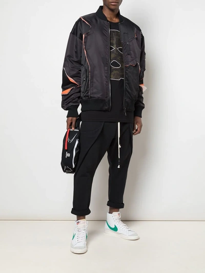 Shop Mostly Heard Rarely Seen Fray With Me Bomber Jacket In Black ,orange