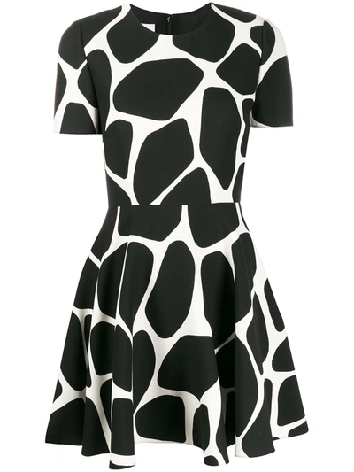 Shop Valentino Giraffe Print Flared Mini Dress In White