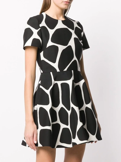 Shop Valentino Giraffe Print Flared Mini Dress In White
