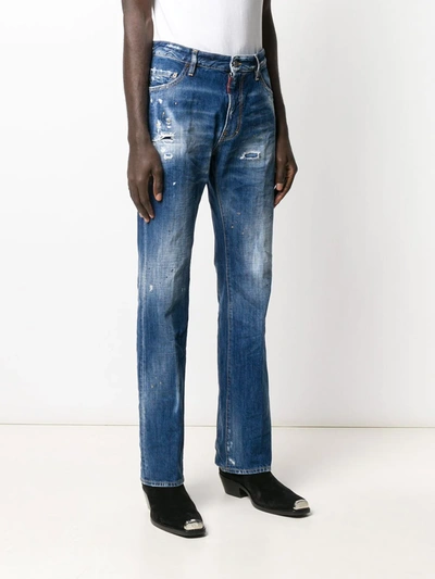 Shop Dsquared2 Distressed Effect Jeans In Blue