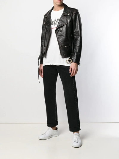 Shop Golden Goose Classic Biker Jacket In Brown