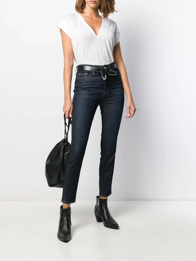 Shop Frame Ali High Rise Cropped Jeans In Blue