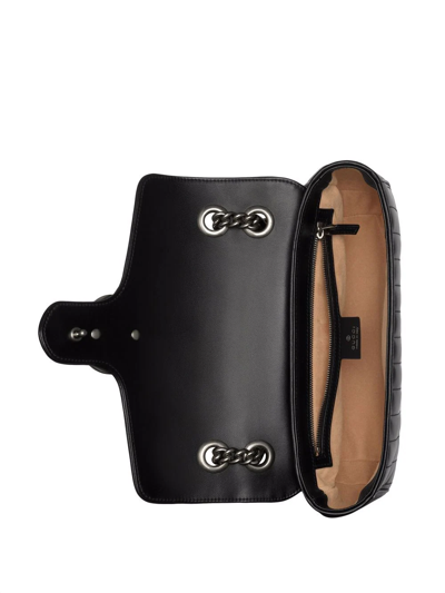 Gucci Gg Marmont Small Matelasse Leather Shoulder Bag In Black
