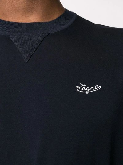 Shop Z Zegna Logo Print T-shirt In Blue