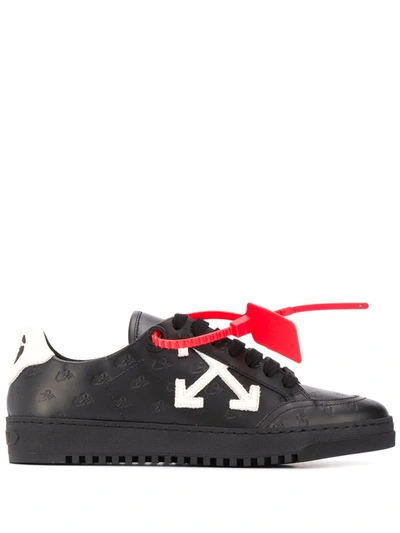 Shop Off-white Debossed-logo Low-top Sneakers In Black