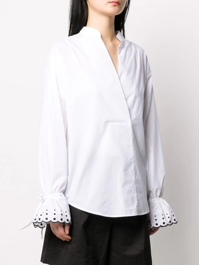 Shop See By Chloé Flared-cuff Blouse In White