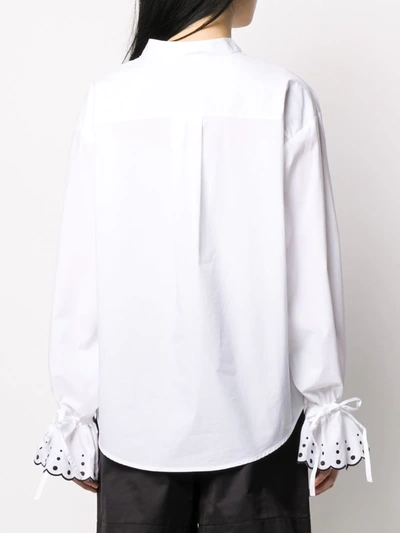 Shop See By Chloé Flared-cuff Blouse In White
