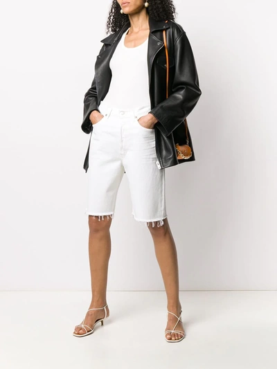 Shop Agolde Slim-fit Bodysuit In White