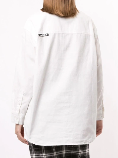 Shop Aape By A Bathing Ape Logo-print Button-up Workshirt In White