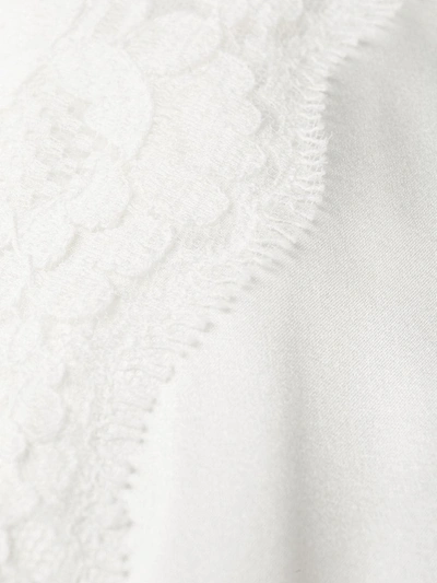 Shop Dolce & Gabbana High-waisted Lace-detail Satin Briefs In White