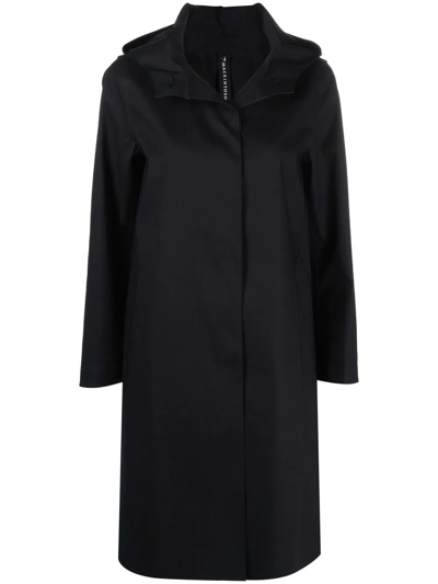 Shop Mackintosh Watten Bonded Cotton Coat In Black