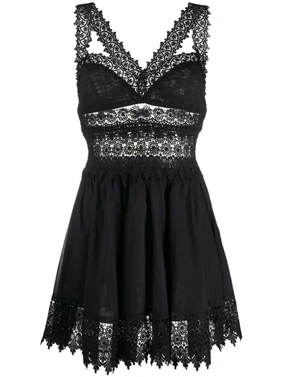 Shop Charo Ruiz Lace Trim Dress In Black