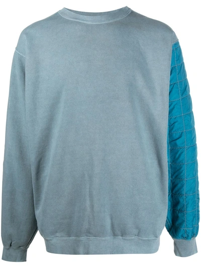 Shop Ambush Rear Quilted Panel Sweatshirt In Blue