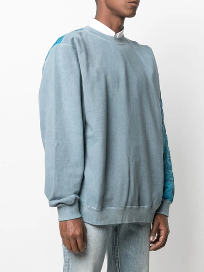 Shop Ambush Rear Quilted Panel Sweatshirt In Blue