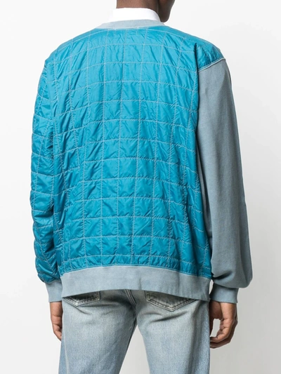 Shop Ambush Rear Quilted Panel Sweatshirt In Blue