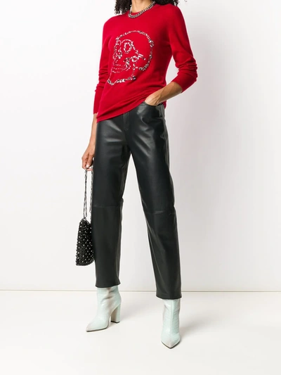 Philipp Plein Crystal-skull Sweater In Red