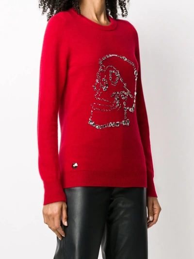 Philipp Plein Crystal-skull Sweater In Red
