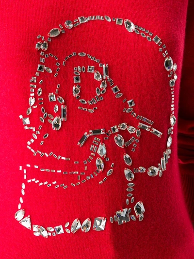 Philipp Plein Crystal-skull Sweater In Red